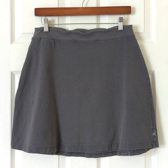 Mountain Hardware Striped Light Cotton High Waisted Soft Mini Skirt Gray Navy M - Picture 1 of 8